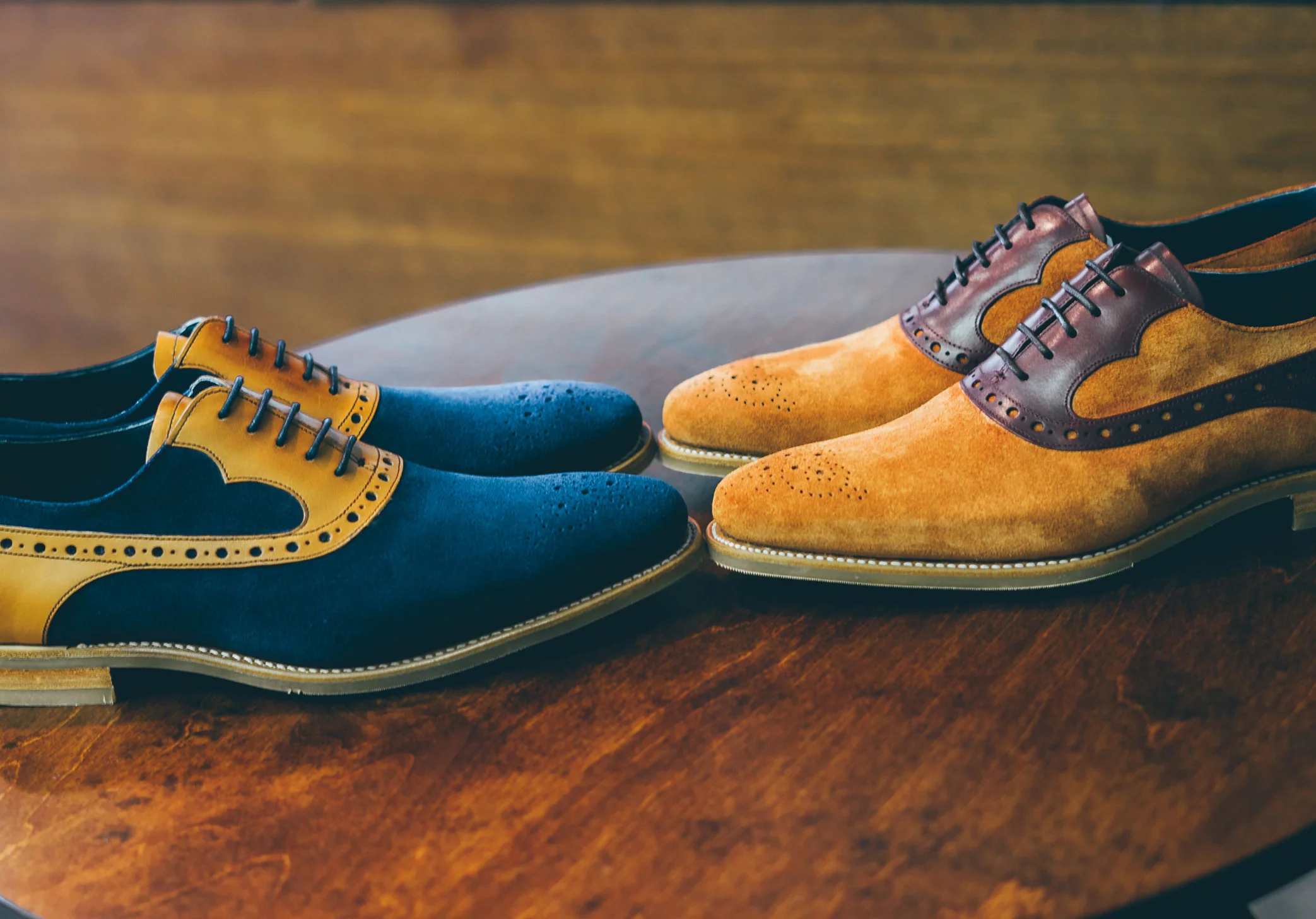 Barker Elliot - Navy Suede/Cedar Calf - Image 5