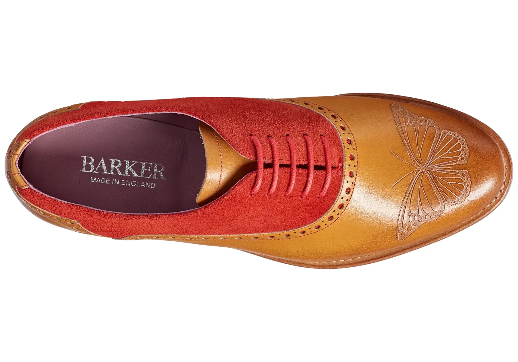 Barker Gwen - Cedar Calf/Red Suede - Image 3