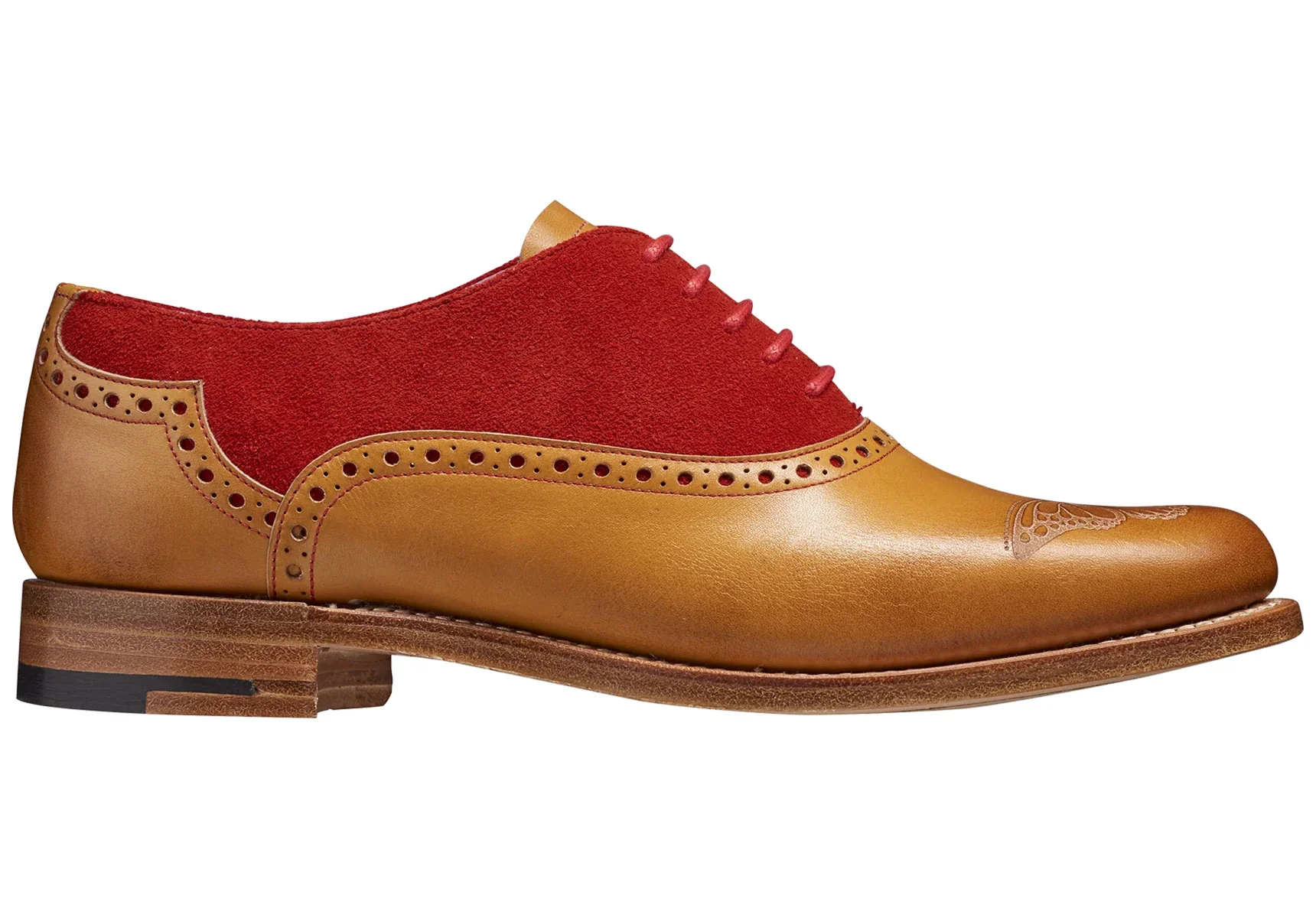Barker Gwen - Cedar Calf/Red Suede - Image 4
